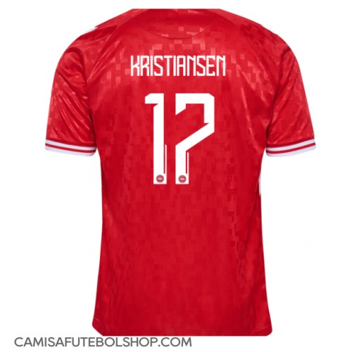 Camisa de time de futebol Dinamarca Victor Kristiansen #17 Replicas 1º Equipamento Europeu 2024 Manga Curta